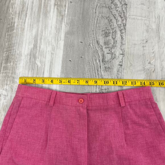 Vintage David Smith Pink Super High Rise Preppy Basic Bright Casual 8" Shorts 8 - Picture 9 of 11